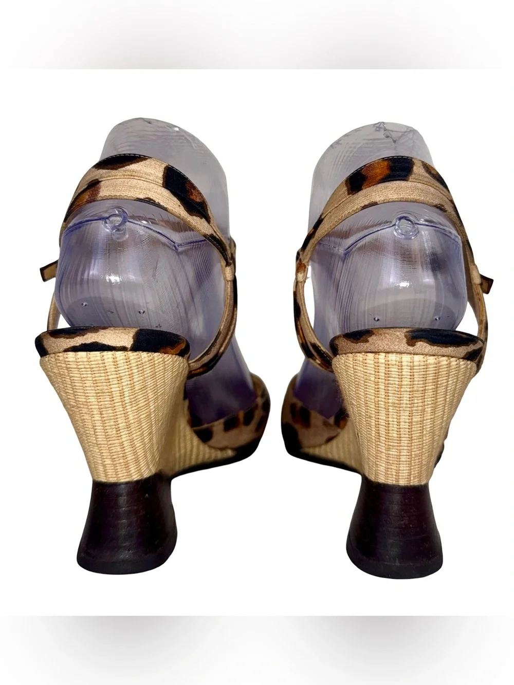 SONIA RYKIEL LEOPARD PRINT WEDGE SANDALS